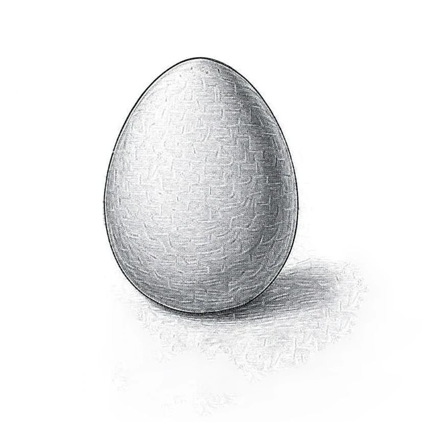 Eine Illustration eines Eies aus Stein.